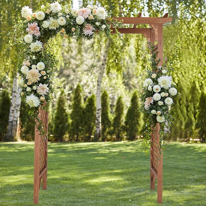 Outdoor Wooden Arbor Trellis, Wooden Garden Arbor Arch, Wooden Wedding Arches - Image 8