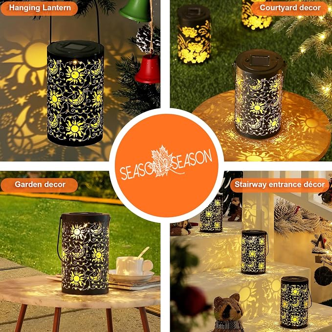 Outdoor Solar Lanterns Garden Decor Hanging Solar Lantern Lights Waterproof - Image 7