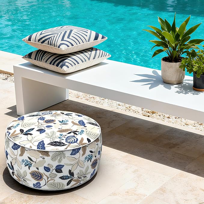 LVTXIII Outdoor Inflatable Ottoman, Portable Round Ottoman Pouf - Image 4