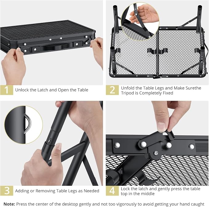 Anbte Folding Grill Table, Aluminum Camping Table Adjustable Height Max 27.5" - Image 9