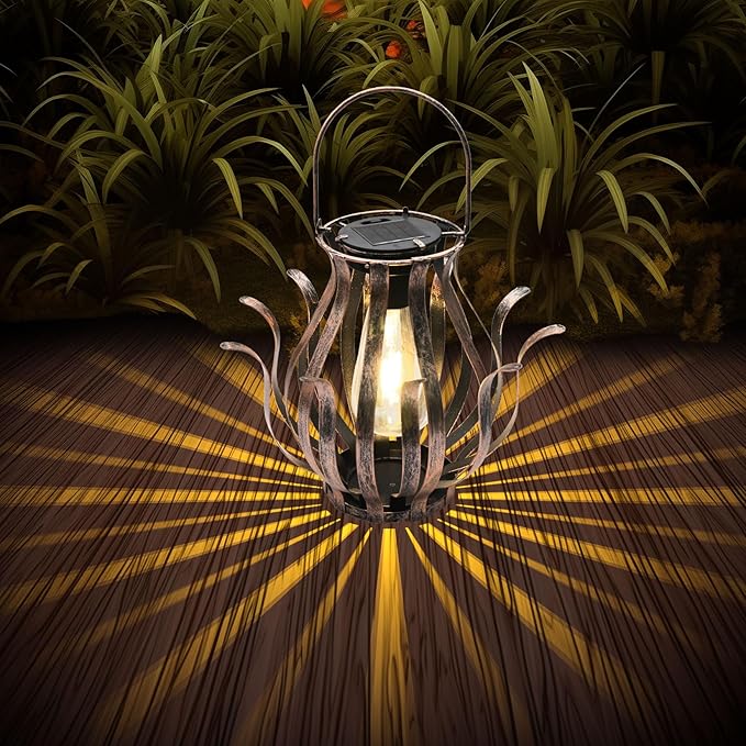 Solar Lanterns Outdoor Waterproof Hanging Lanterns as Birthdays Gifts by Diinor