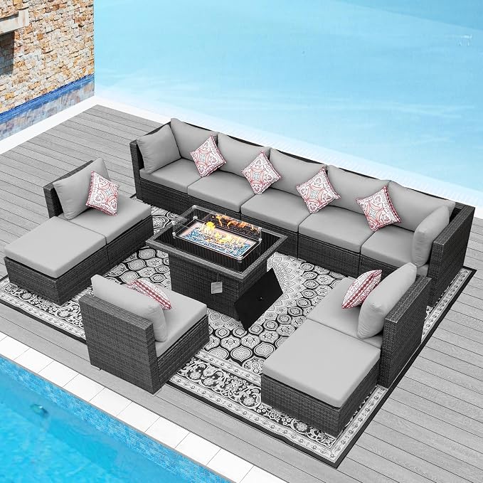 NICESOUL 11 Piece Outdoor Furniture Set by NICESOUL