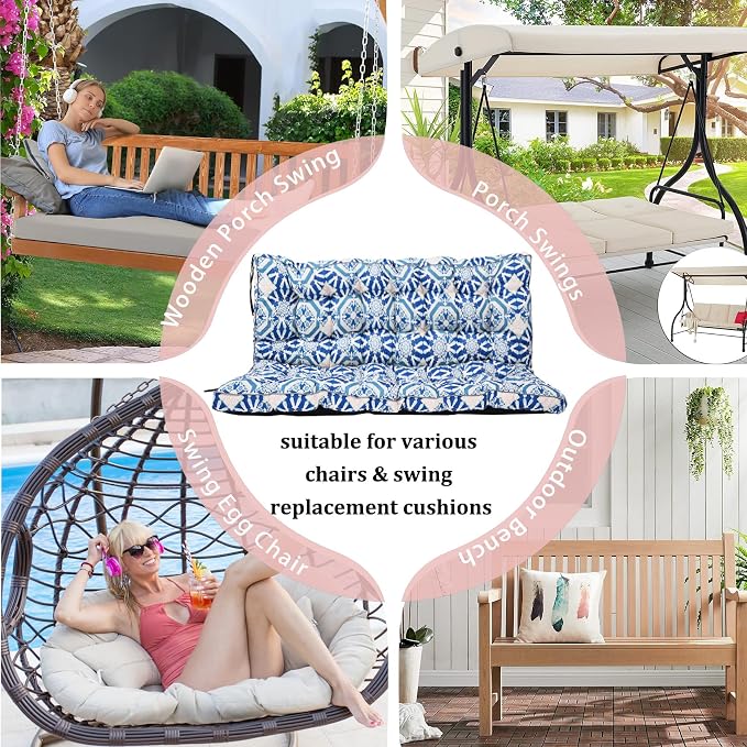 2-3 Seat Swing Replacement Cushion, Outdoor Bench Cushions - Image 7