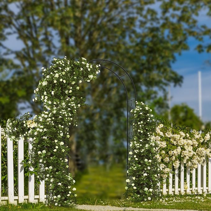 OUSHENG 8FT Metal Garden Arch Trellis - Image 5