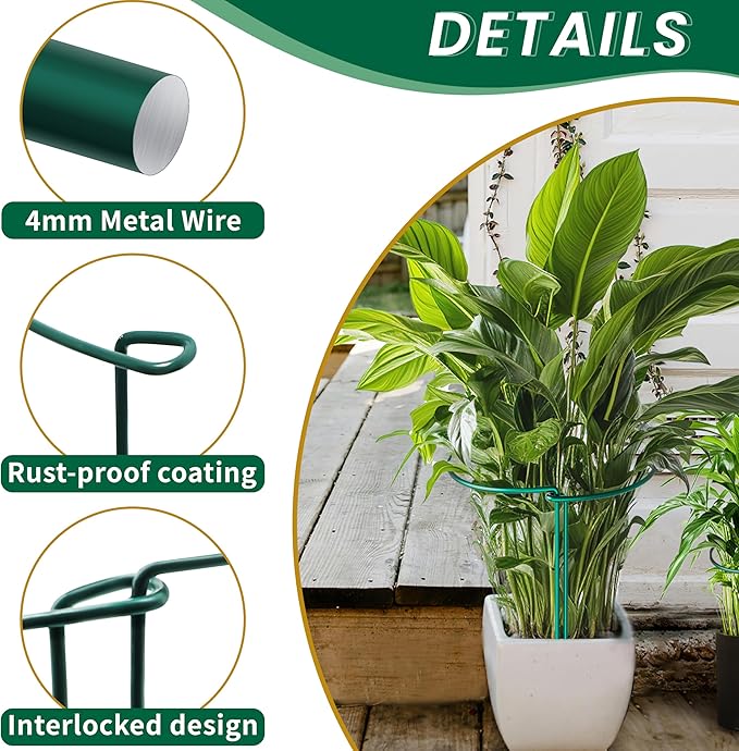 TCBWFY 10 Pack Garden Plant Support Stakes, Plant Supports - Image 5