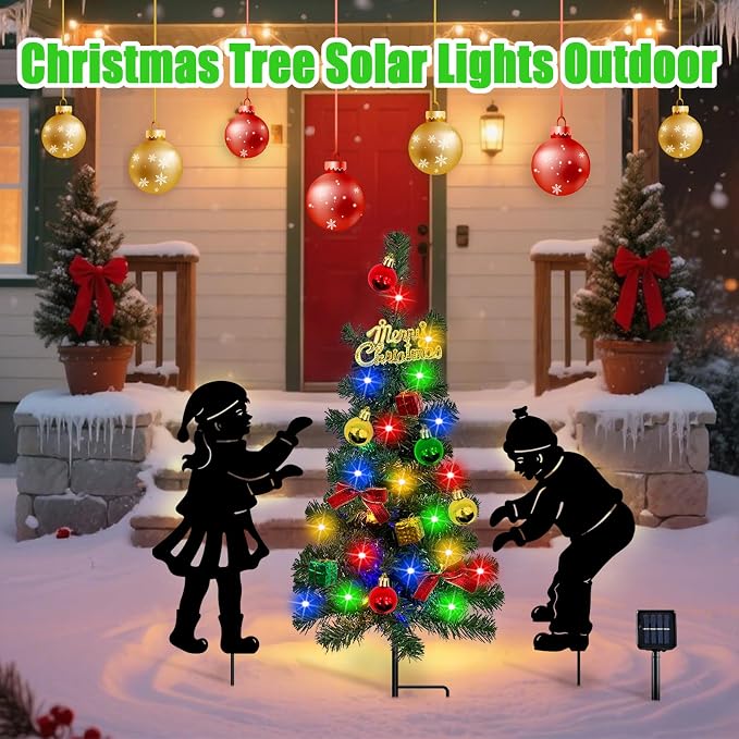 Solar Outdoor Christmas Tree, 3 Pack Christmas Outdoor Decorations - Image 7