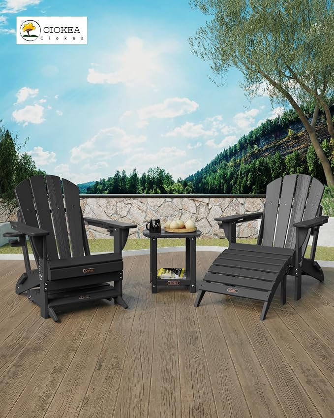 Ciokea Adirondack Outdoor Side Table 2 Pack, 2-Tier Sturdy Patio End Table - Image 2
