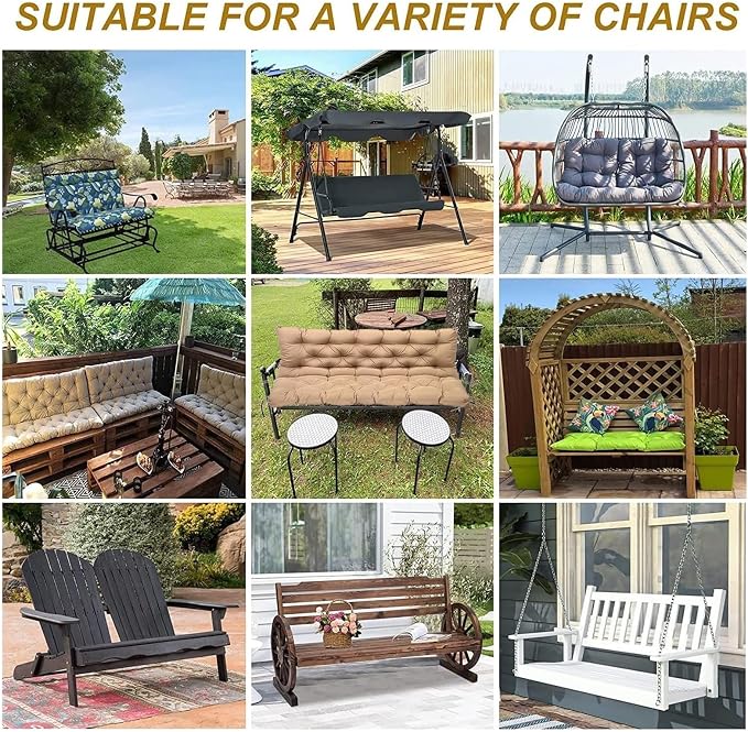 Swing Cushion Replacement Outdoor Porch Waterproof Bench Cushion 2-3 Seater - Image 8