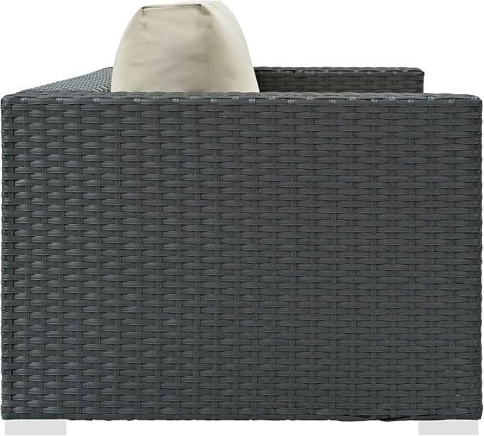 Modway EEI-1851-CHC-BEI Sojourn Wicker Rattan Outdoor Patio Coffee Table - Image 5