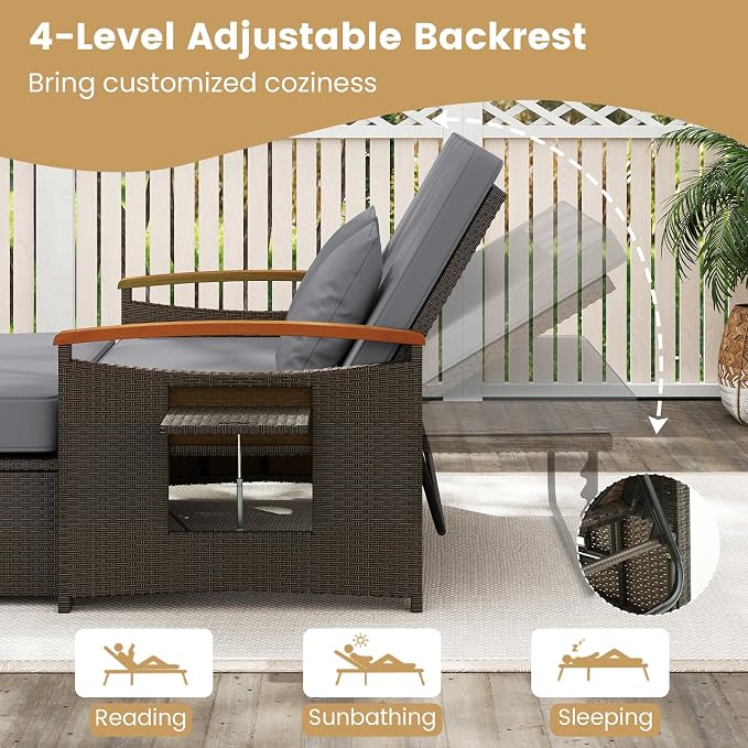 Tangkula Patio Rattan Daybed - Image 5