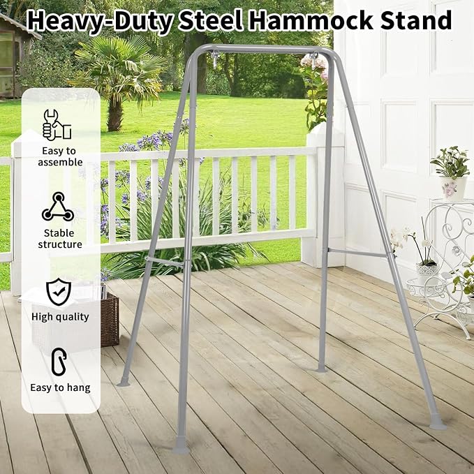 Hammock Chair Stand, Heavy-Duty A-Frame Metal Swing Stand - Image 6