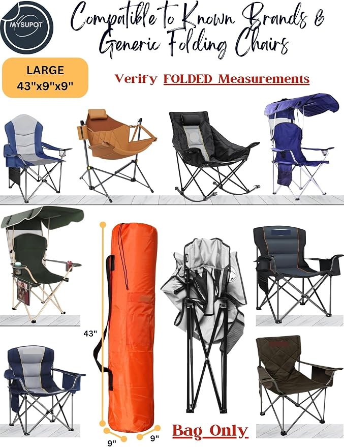 43"x9"x9" Replacement Bag for Folding Camping Chair, Camp Chairs, Yoga Mat - Image 4