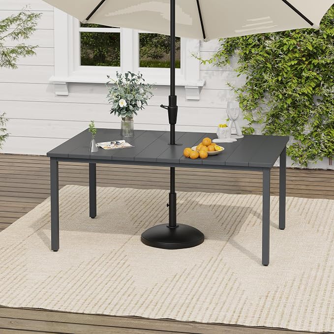 VICLLAX Outdoor Table for 6, Metal Patio Dining Table - Image 5
