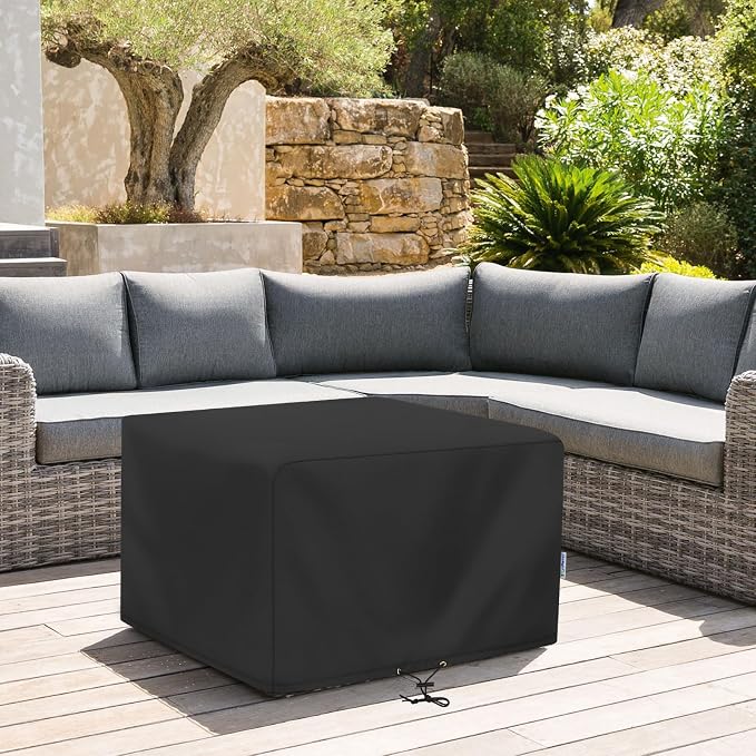 SunPatio Outdoor Ottoman Cover, Waterproof Square Coffee Table Cover, Patio - Image 7