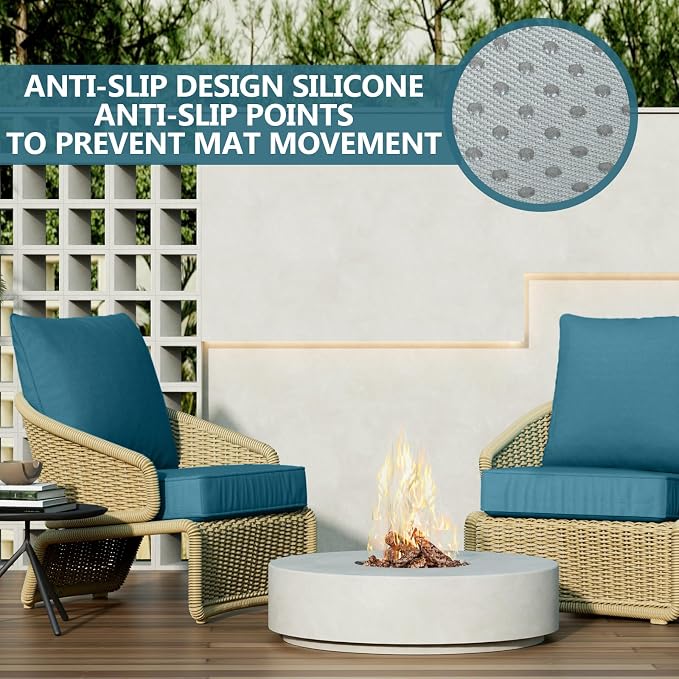 22" x 22" x 6" Outdoor Deep Seat Cushions Set - Image 6