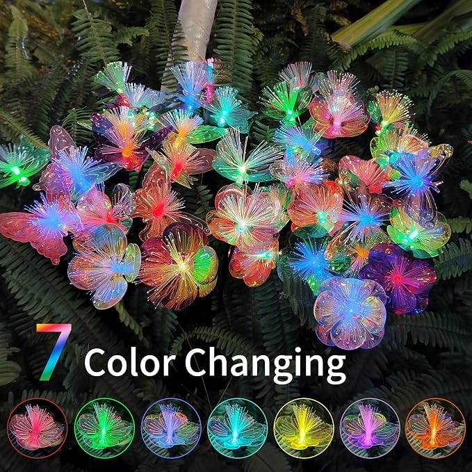 JJGoo 2 Pack Solar Garden Lights, Solar Flower Swaying Light - Image 7