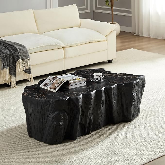 48.62" Coffee Table Modern Unique Shape Fiberglass Center Table - Image 4