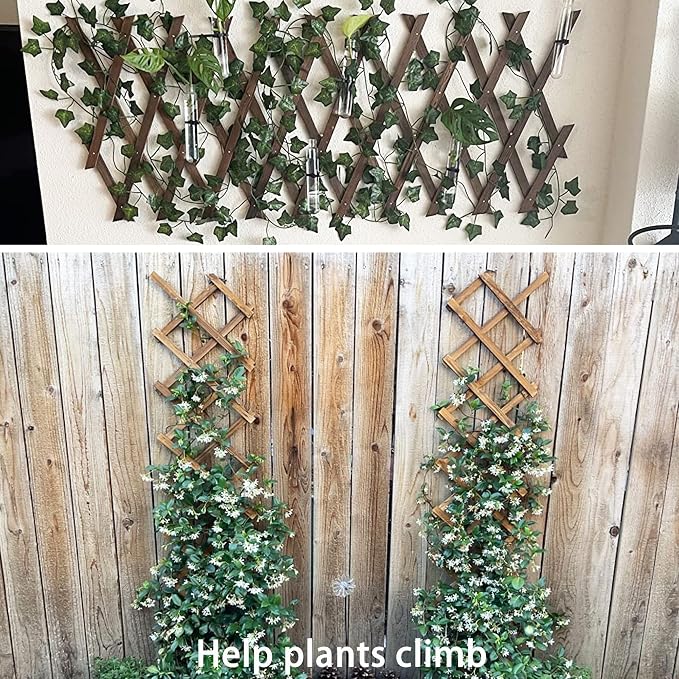 Wooden Lattice Wall 4Pack-Expandable Plant Garden Trellis - Image 2