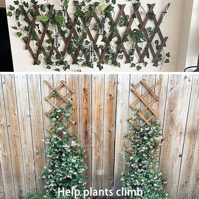 2Pack Expandable Wooden Lattice Wall, Plant Garden Trellis - Image 5