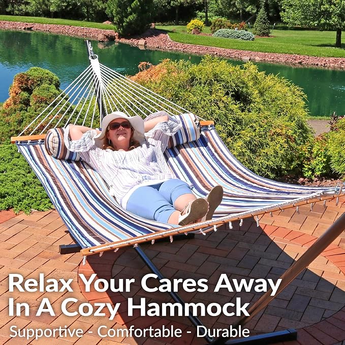 Sunnydaze Quilted Outdoor Hammock - Image 4