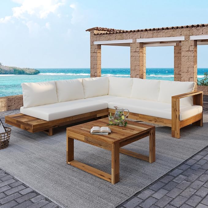 Christopher Knight Home Tenny 5-Seater Acacia Wood Patio Furniture Set by ChristopherKnightHome