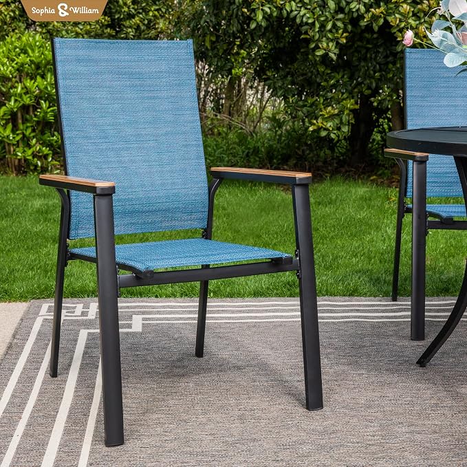 Sophia & William Outdoor Patio Dining Set 7 Pieces, 6 Aluminum Patio Dining - Image 4