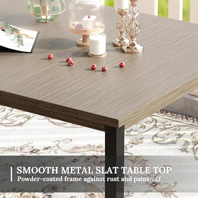 VICLLAX Patio Dining Set for 6, Outdoor Furniture Set Includes 63" Rectangle - Image 2