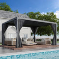 EROMMY Louvered Pergola 10' x 12', Outdoor Aluminum Pergola by EROMMY