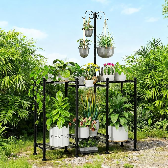 Plant Stand Indoor Outdoor, Heavy Duty Metal Waterproof 6 Tiered Plant Shelf - Image 8