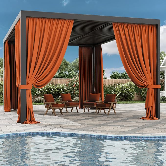 Gazebo Universal Replacement Privacy Curtain, 4-Panels Sidewall Curtains - Image 6