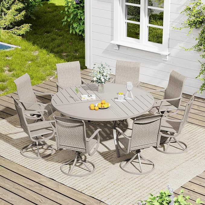VICLLAX 60" Round Outdoor Table, Patio Dining Table - Image 7