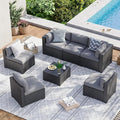 Aoxun 7 Piece Patio Furniture Set Wicker Rattan Patio Sectional Sofa Set by Aoxun