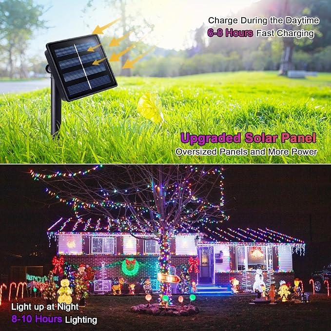 JMEXSUSS 2 Pack Solar String Lights Outdoor Waterproof, Total 400 LED 151FT - Image 7