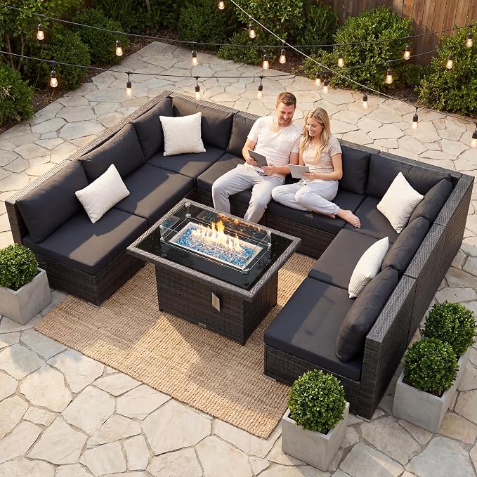 NICESOUL 9 Piece Modern Outdoor Furniture Set by NICESOUL