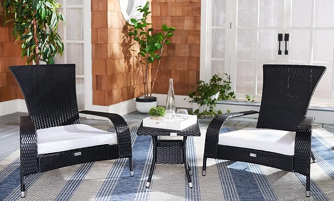 SAFAVIEH Outdoor Patio Furniture Collection Edna 3-Piece Lounge Set - Image 2