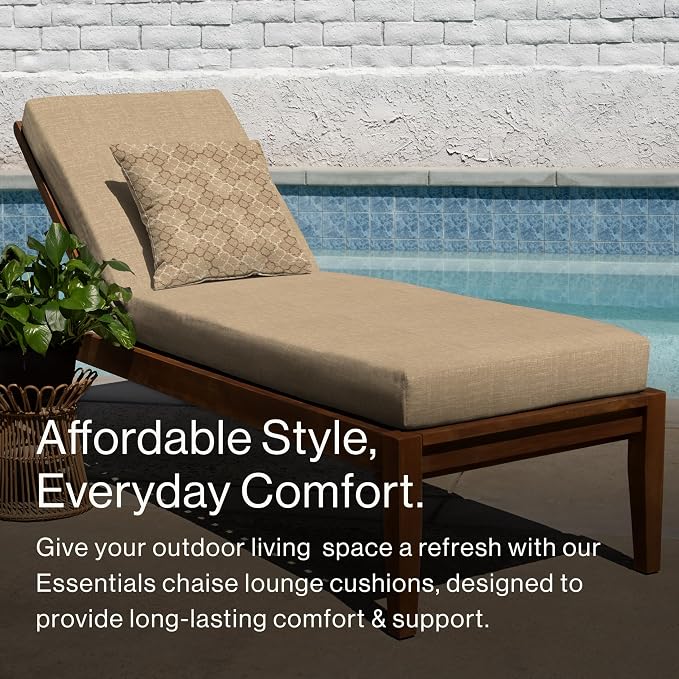 Honeycomb Outdoor Essentials Chaise Lounge, 21 x 70, Hampton Texture Neutral - Image 2
