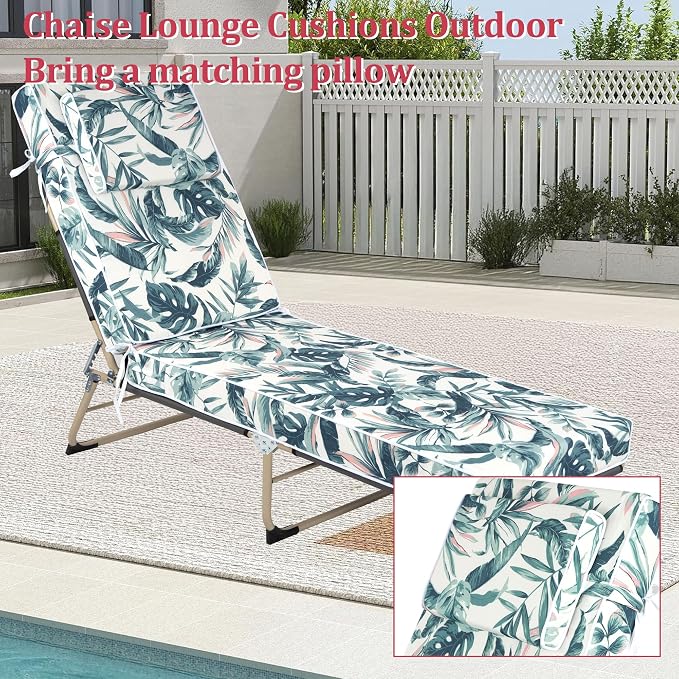 Chaise Lounge Cushions Outdoor 72x21x4 Inch, Patio Lounger Chair Cushion - Image 6
