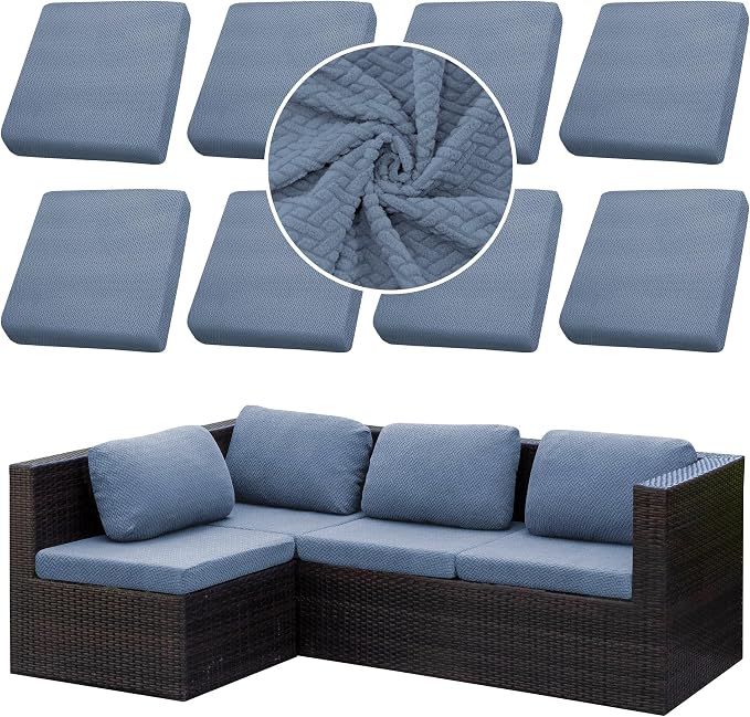Outdoor Cushion Covers Set, Replacement by SUKAIKEQA