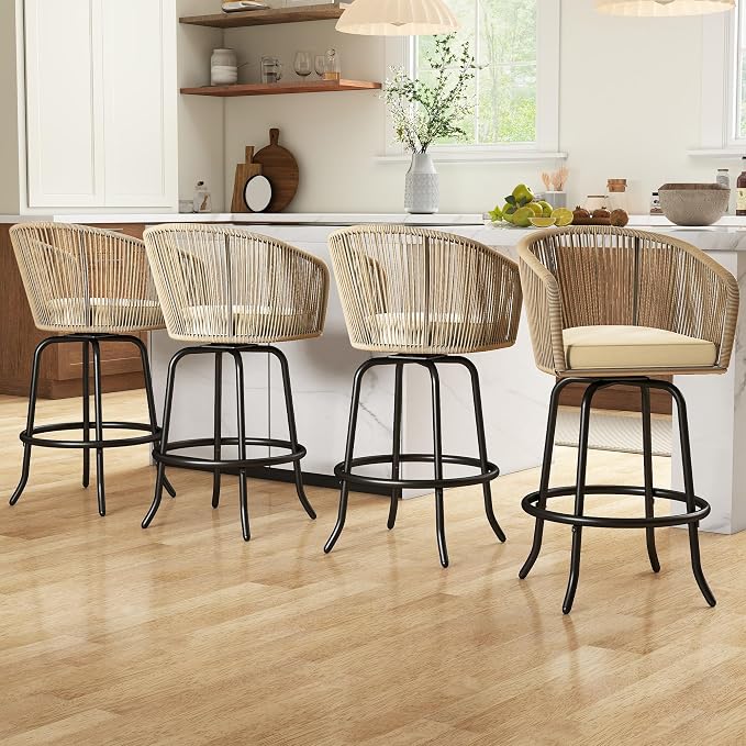 YITAHOME Counter Height Bar Stools Set of 4, Outdoor Bar Stools - Image 2