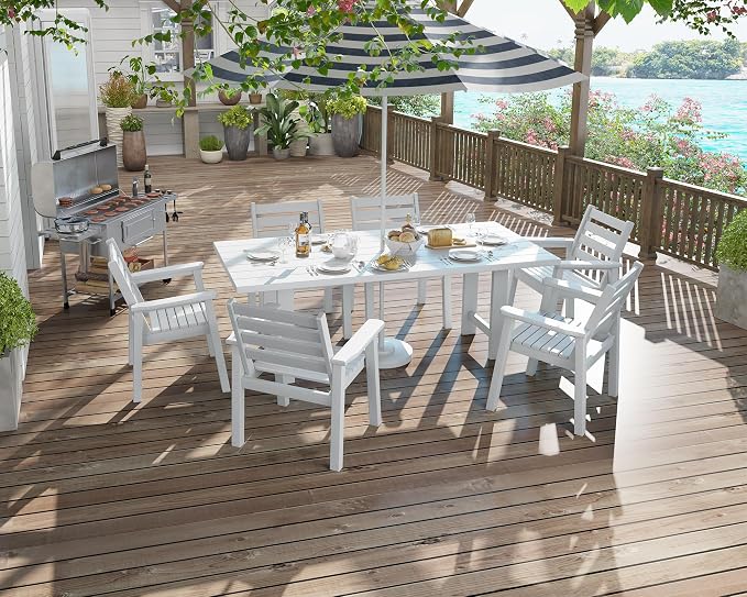 AMERLIFE 7-Piece HDPE Outdoor Dining Set - Image 8