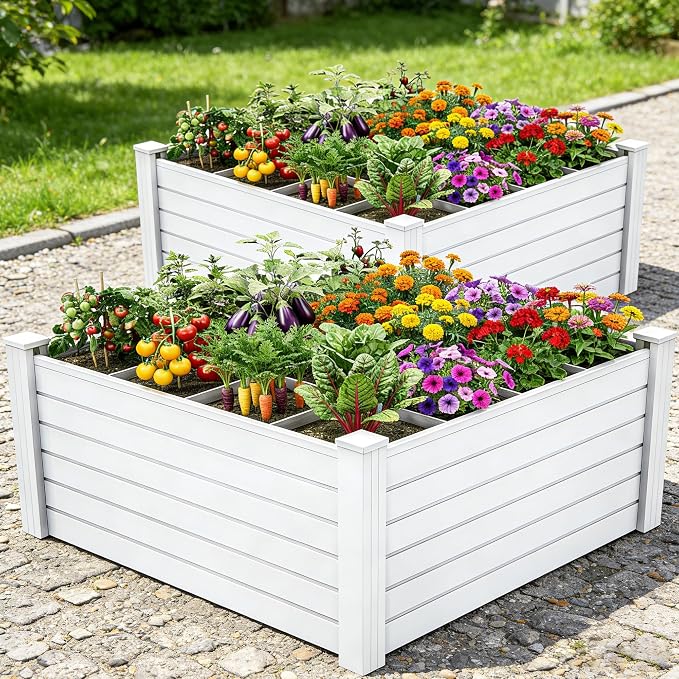 YITAHOME 48x48x24 in Plastic Raised Garden Bed 2pcs by YITAHOME