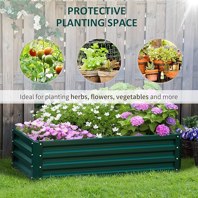 Outsunny Galvanized Raised Garden Bed, - Image 5