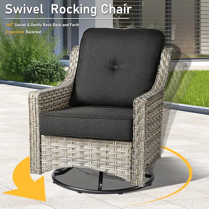 HOOOWOOO 9 Piece Patio Furniture Conversation Sets - Image 2