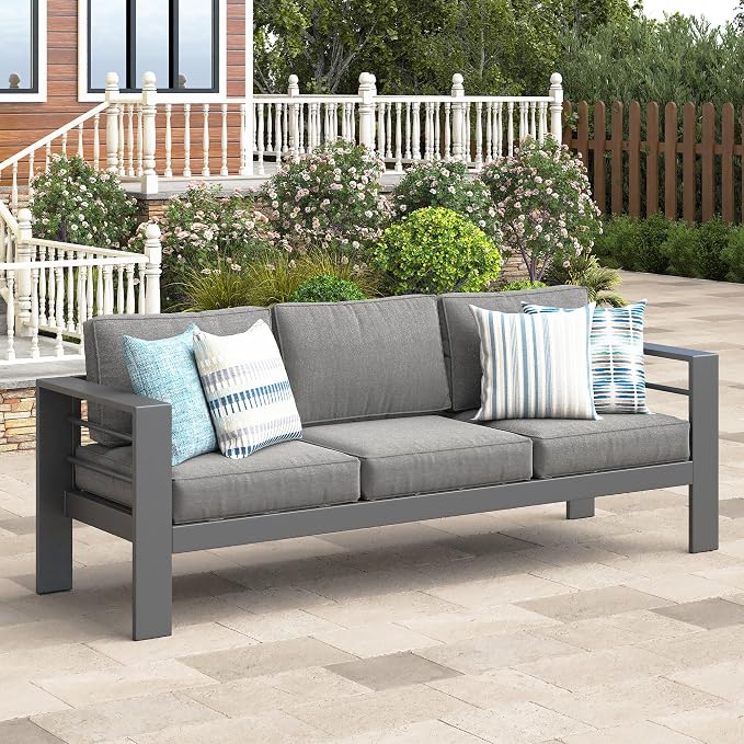 Wisteria Lane Patio Furniture Metal Sofa, Metal Outdoor Chairs by WisteriaLane