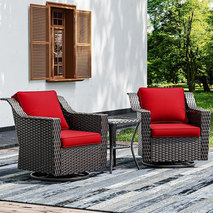 Joyside Wicker Patio Furniture Sets, 3 Pieces Upgraded Large Size Outdoor by Joyside