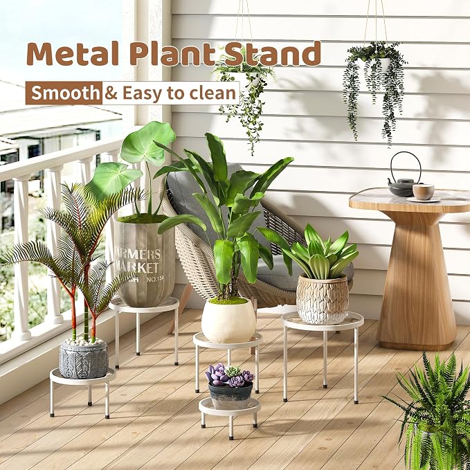 Plant Stand Indoor Outdoor 5 Pack Heavy Duty Metal Stand Multiple Plants - Image 2