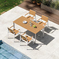 Outdoor Patio Dining Set, Aluminum & HDPS 5 Piece Outdoor Table and Chairs Set by ComfCove