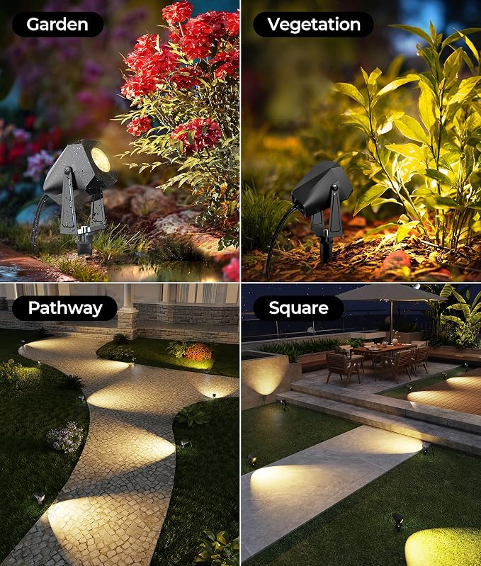 Outdoor Landscape Lighting, 4 Pack Outdoor Spotlights, LED Landscape Lights - Image 5