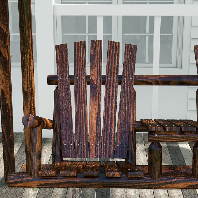 Outsunny Wooden Porch Swing - Image 9