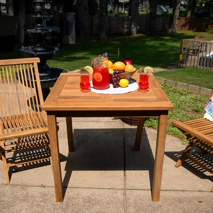 Sunnydaze Solid Teak Wood Outdoor Dining Table - Image 5